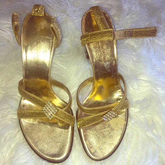 Dolce & Gabbana Shoes - Dolce & Gabbana gold heels- US sz 6 1/2